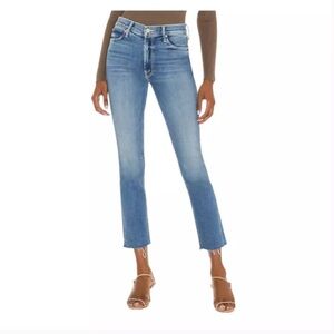 Mother the dazzler mid rise fray jeans riding the cliffside